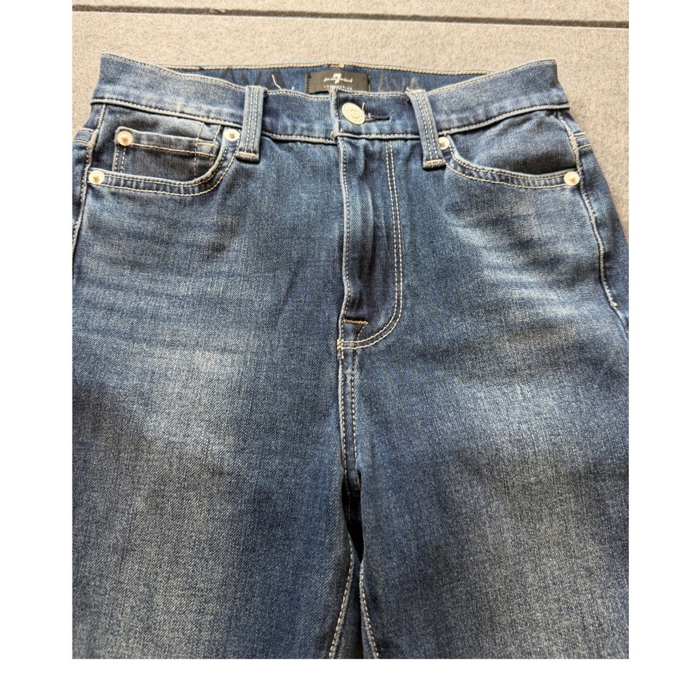 Classic Minimalist Normcore 7 For All Mankind Skinny Jeans 25 Medium Wash Denim - Picture 8 of 14